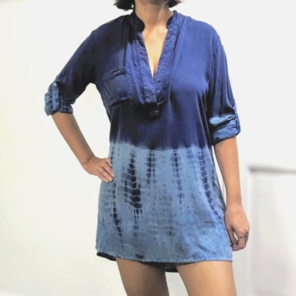 BOHO ME COLLECTION Tie-dye Ombre Dress / Cover-up / Tunic ~ NWT